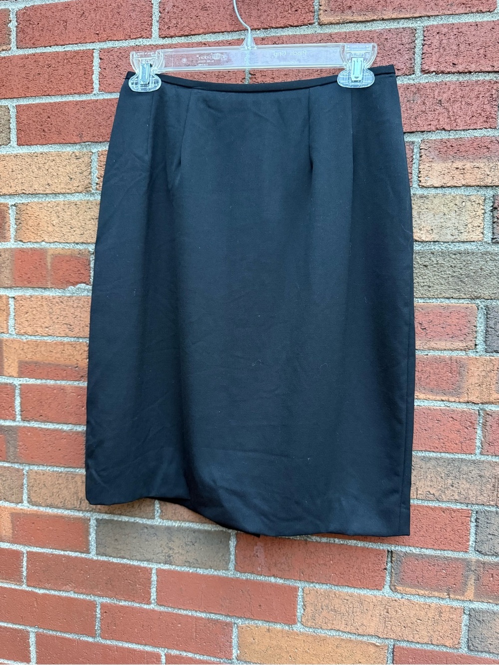 Vintage Black 100% Wool Pencil Skirt Size 6 Unbranded